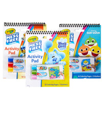 Crayola Baby Shark, Paw Patrol & Blues Clues, 3 Color Wonder Mess Free Coloring Pads & Markers, Stocking Stuffers, Kids Gifts
