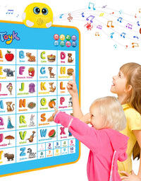 Electronic Alphabet Wall Chart, Talking ABC, 123s, Music Poster, Interactive Educational Toddler Toy, Gifts for Age 1 2 3 4 5 Year Old Boys Girls, Kids Fun Learning at Daycare, Preschool, Kindergarten
