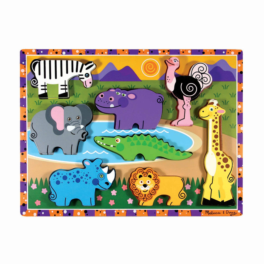 Melissa & Doug Safari Wooden Chunky Puzzle (8 pcs)
