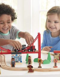 Imaginarium Mega Wooden Train Set, for Ages 3-6, 80 Pieces
