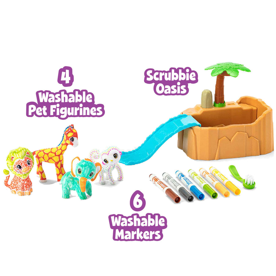 Crayola Scribble Scrubbie Safari Animals Tub Set, Toys for Girls & Boys, Gift for Kids, Age 3, 4, 5, 6