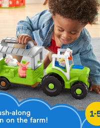 Fisher-Price Little People Caring for Animals Tractor, push-along musical farm truck for toddlers and preschool kids
