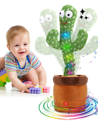 MIAODAM Dancing Cactus Talking Toy, Wriggle Singing Cactus Repeats What You Say, Soft Plush Talking Toy Electric Speaking Cactus Baby Toys Funny Creative Kids Toy
