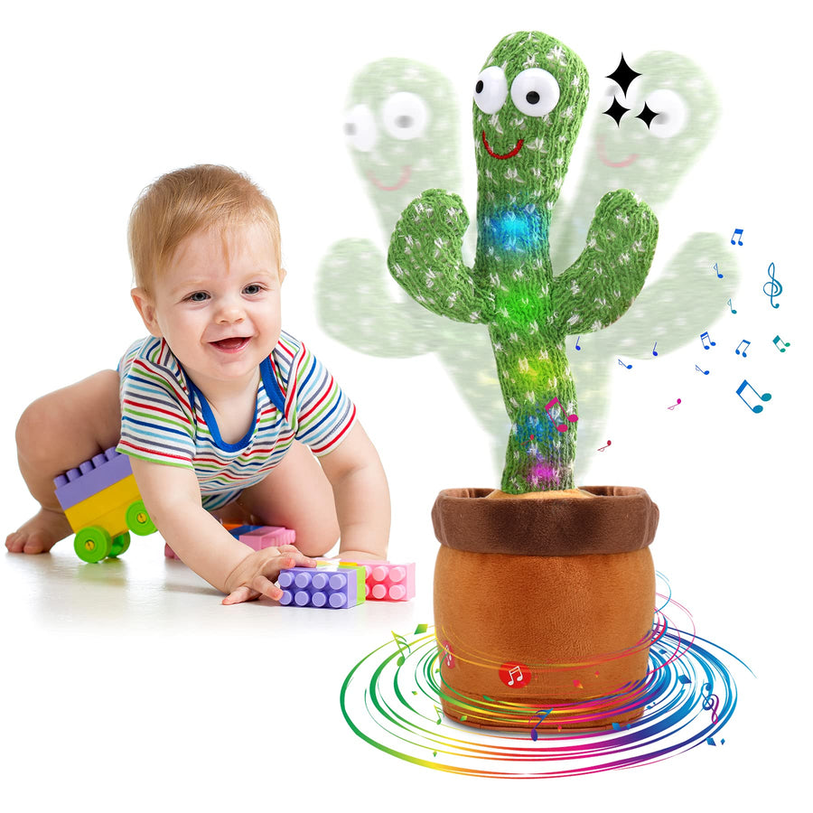 MIAODAM Dancing Cactus Talking Toy, Wriggle Singing Cactus Repeats What You Say, Soft Plush Talking Toy Electric Speaking Cactus Baby Toys Funny Creative Kids Toy