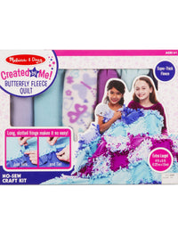 Melissa & Doug Created by Me! Butterfly Fleece Quilt No-Sew Craft Kit (48 Squares, 4 feet x 5 feet)
