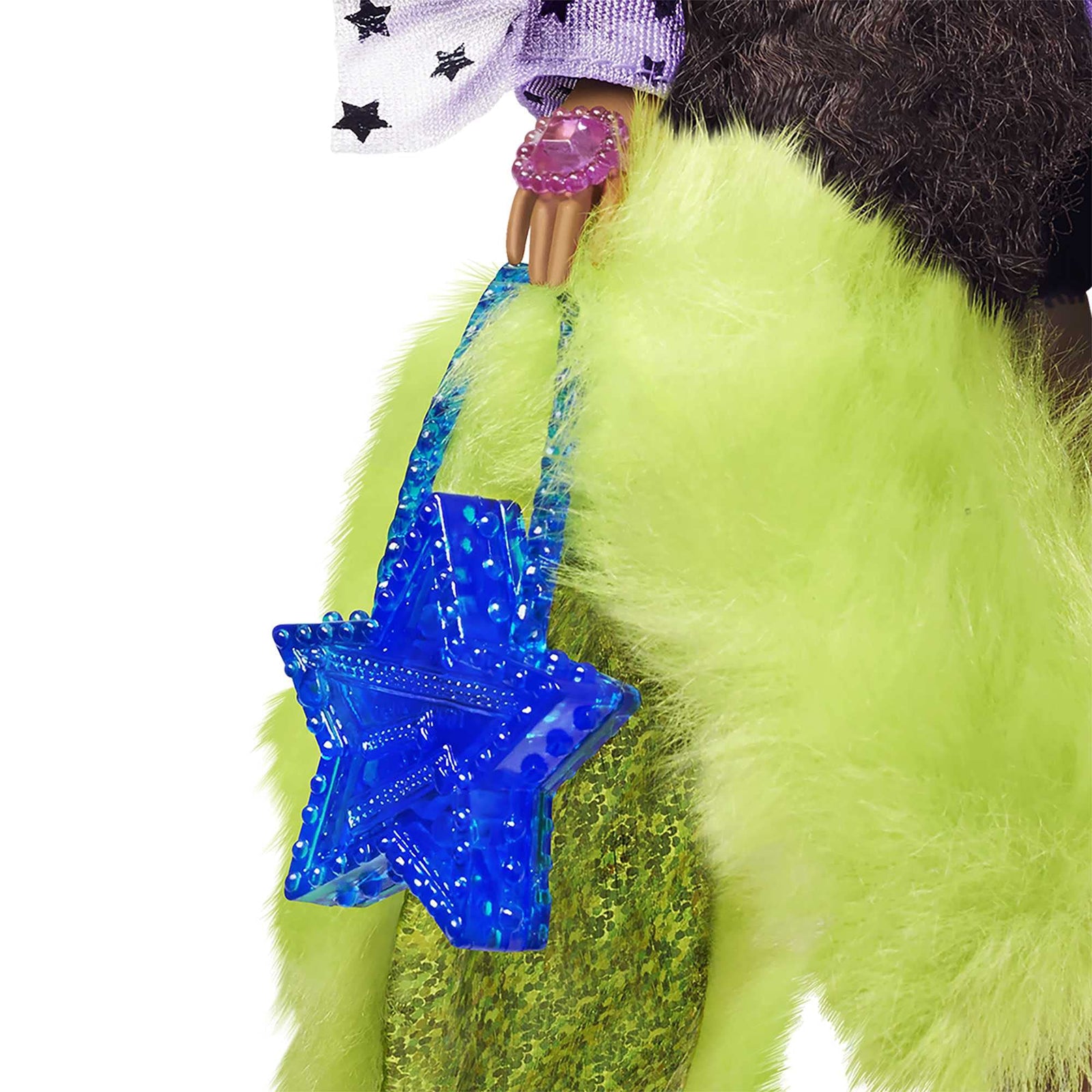 Barbie Extra Doll #7 in Top, Shorts & Furry Shrug with Pet Pomeranian, Long Pigtails with Rainbow Hair Ties, Outfit & Accessories, Multiple Flexible Joints, Gift for Kids 3 Years Old & Up
