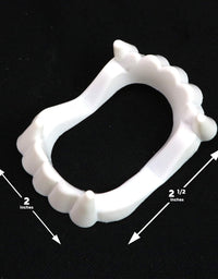 Skeleteen White Sharp Vampire Fangs - Dracula Monster Teeth for Party Favors and Supplies - 12 Pack
