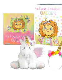 Unicorn Gift Set – Includes Book, Stuffed Plush Toy, and Headband for Girls - If I were A Magical Unicorn – Great for Birthday, Christmas, Imaginative Play
