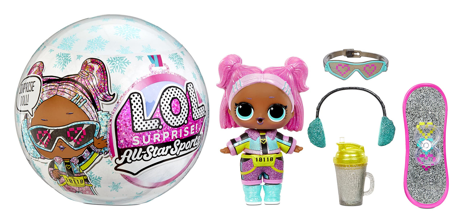 LOL Surprise All-Star Sports Series 5 Winter Games Sparkly Collectible Doll with 8 Surprises, Mix & Match Accessories, Gift for Kids, Toys for Girls and Boys Ages 4 5 6 7+ Years Old, (Styles May Vary)