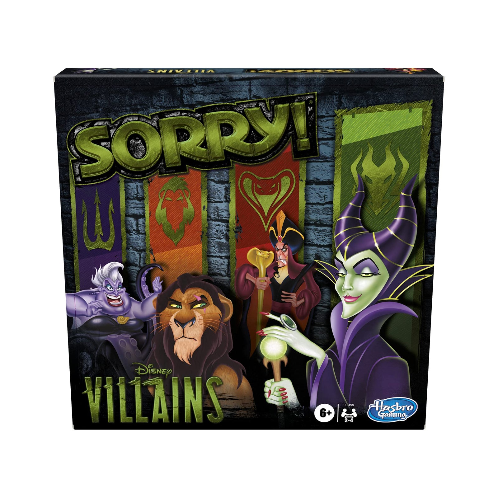Hasbro Gaming Sorry! Board Game: Disney Villains Edition Kids Game, Family Games for Ages 6 and Up (Amazon Exclusive)