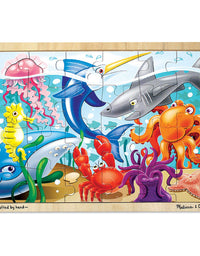 Melissa & Doug Under the Sea Ocean Animals Wooden Jigsaw Puzzle With Storage Tray (24 pcs)
