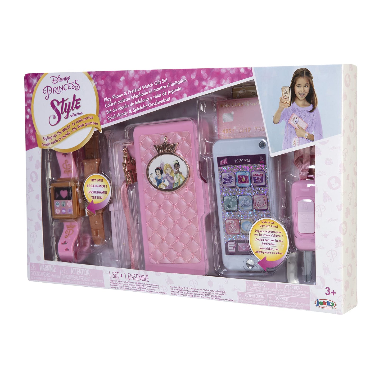 Disney Princess Style Collection Role Play Set with Toy Smartphone and Watch for Girls [Amazon Exclusive]