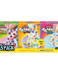 Play-Doh Slime Cereal Themed Bundle of 3 Varieties for Kids 3 Years and Up, Milky-Colored Non-Toxic Slime Compound with Mix-in Bits, 4.5-Ounce Cans
