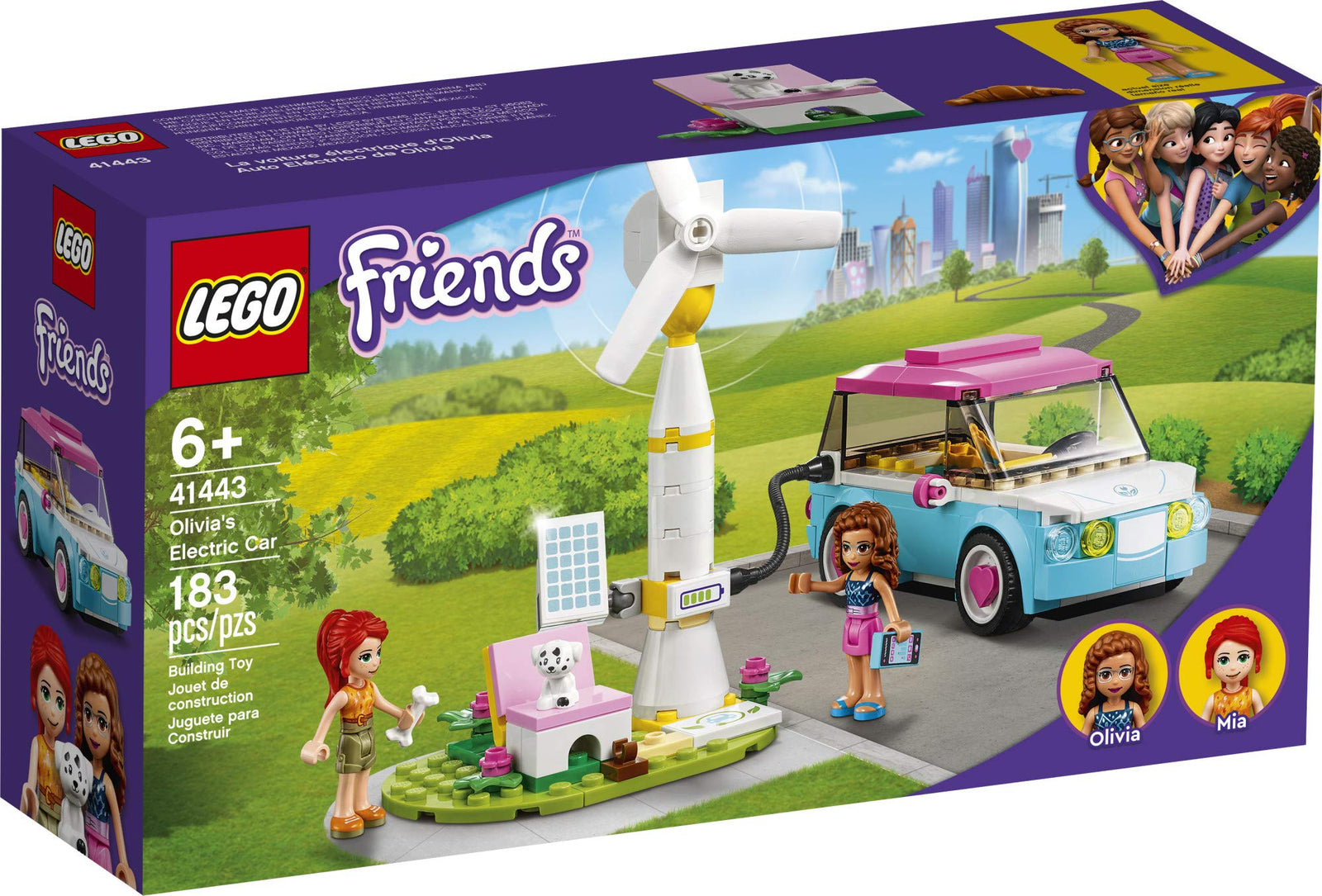 LEGO Friends Olivia's Electric Car 41443 Building Kit; Creative Gift for Kids; New Toy Inspires Modern Living Play, New 2021 (183 Pieces)