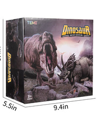 TEMI 7 Pieces Jumbo Dinosaur Toys for Kids and Toddlers,Jurassic World Dinosaur T-Rex Triceratops, Large Soft Dinosaur Toys Set for Dinosaur Lovers - Dinosaur Party Favors, Birthday Gifts
