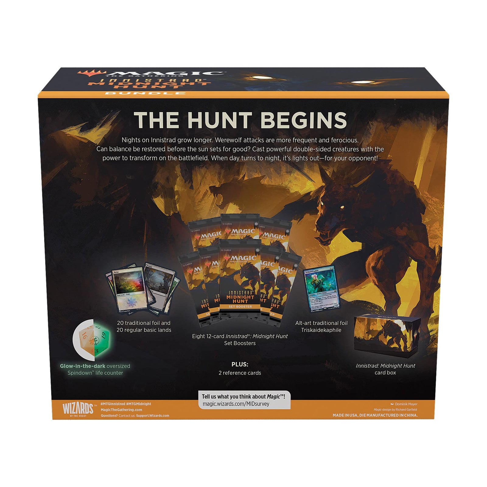 Magic: The Gathering Innistrad: Midnight Hunt Bundle | 8 Set Boosters + Accessories