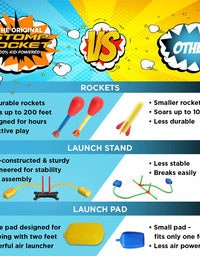 Stomp Rocket The Original Dueling Rockets Launcher, 4 Rockets and Toy Rocket Launcher - Outdoor Rocket STEM Gift for Boys and Girls Ages 5 Years and Up - Great for Year Round Play
