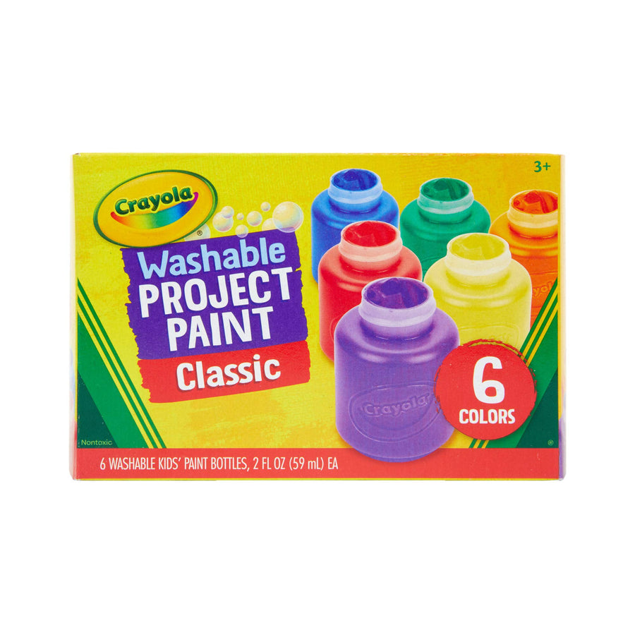 Crayola Washable Kids Paint, 6 Count, Kids At Home Activities, Painting Supplies, Gift, Assorted