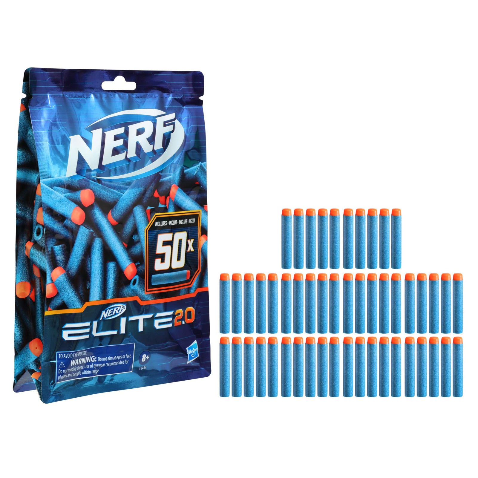NERF Elite 2.0 50-Dart Refill Pack -- 50 Official Elite 2.0 Foam Darts -- Compatible with All Blasters That Use Elite Darts