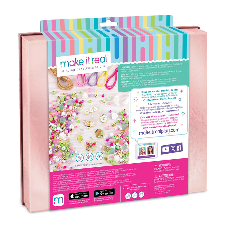 Make It Real - Crystal Dreams: Nature's Tale Jewelry - DIY Charm Bracelet Making Kit with Case - Friendship Bracelet Kit with Beads & Charms - Arts & Crafts Bead Kit for Girls - Makes 9 Bracelets