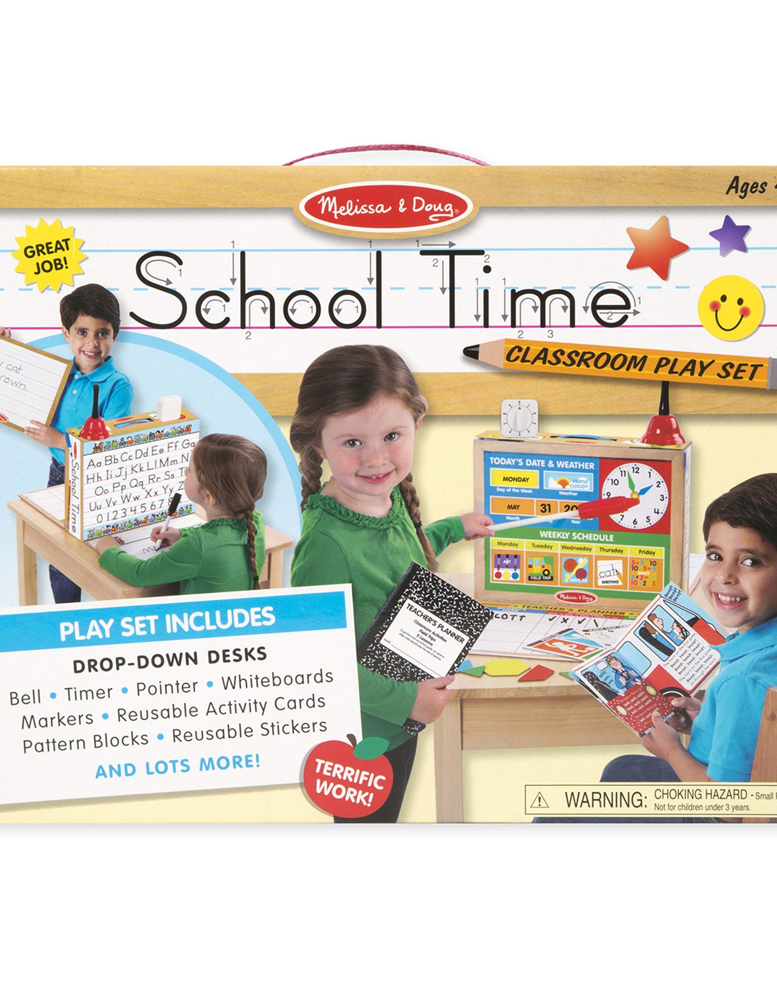 Melissa & Doug School Time! Classroom Play Set Game - Be Teacher or Student