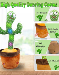 M MITLINK Dancing Cactus Repeats What You Say,Electronic Plush Toy with Lighting,Singing Cactus Recording and Repeat Your Words for Education Toys,Singing Cactus Toy, Cactus Plush Toy (Green)
