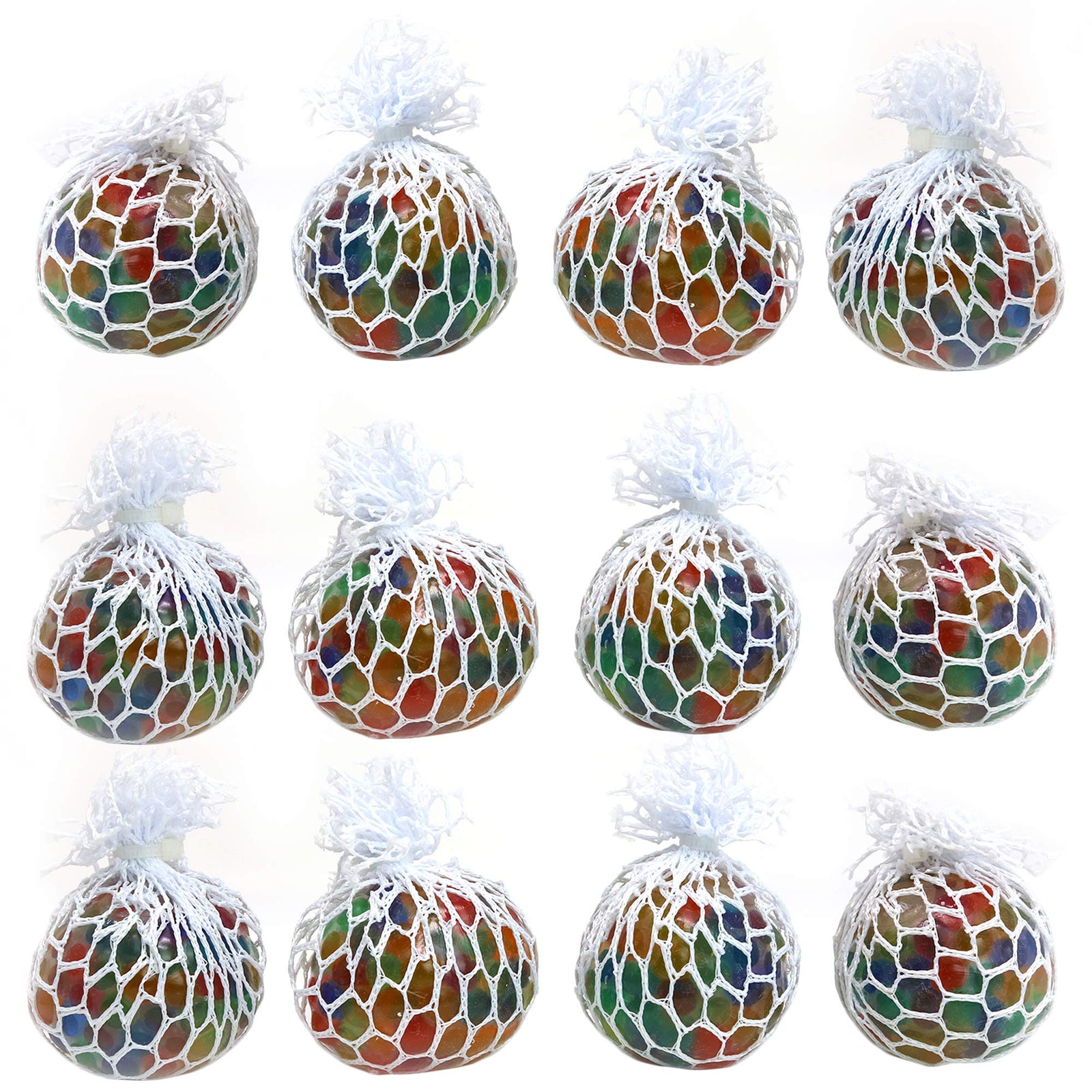 Big Mo's Toys Mesh Balls - Squishy Fidget Balls Stress Reliever Party Favors - 12 Pack