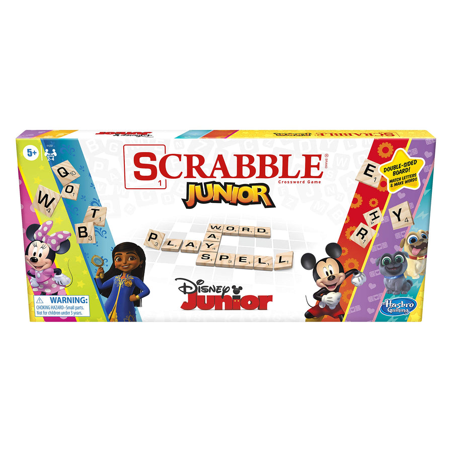 Hasbro Gaming Scrabble Junior: Disney Junior Edition Board Game, Double -Sided Game Board, Matching and Word Game (Amazon Exclusive)