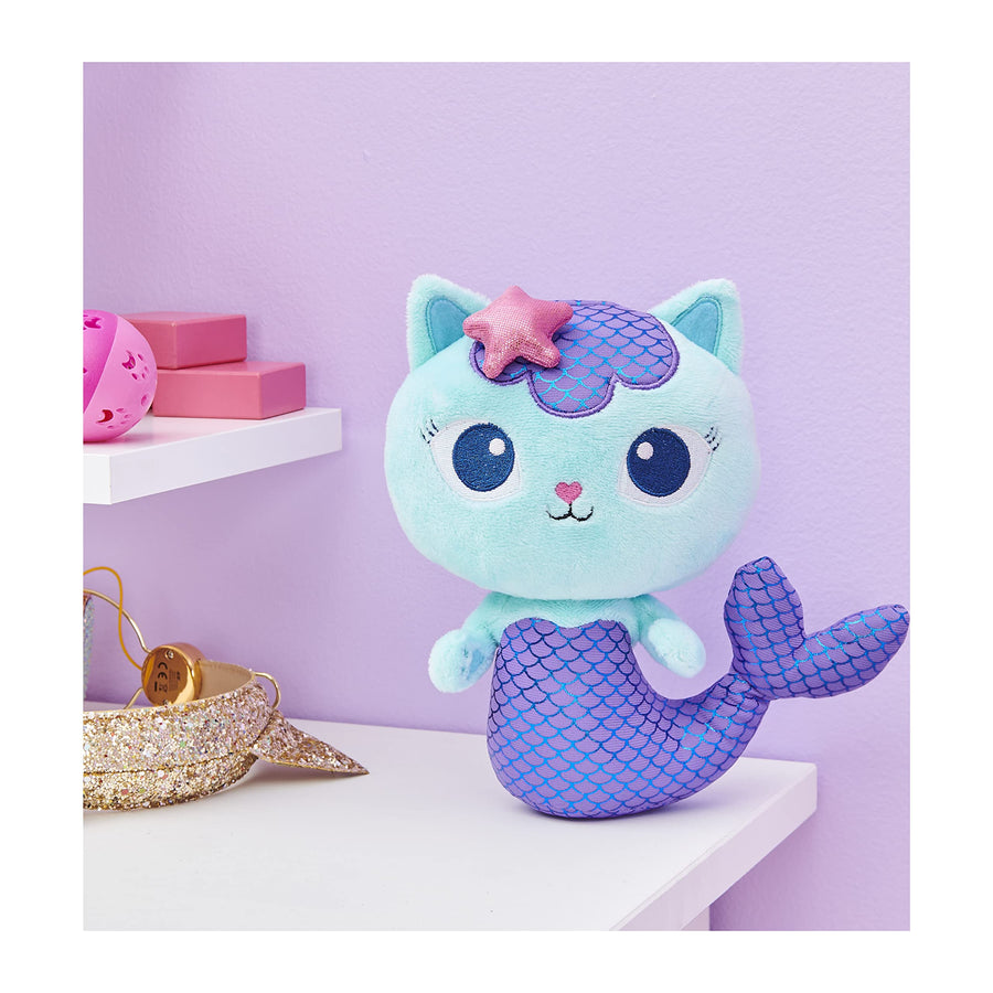 Gabby’s Dollhouse, 8-inch MerCat Purr-ific Plush Toy, Kids Toys for Ages 3 and up