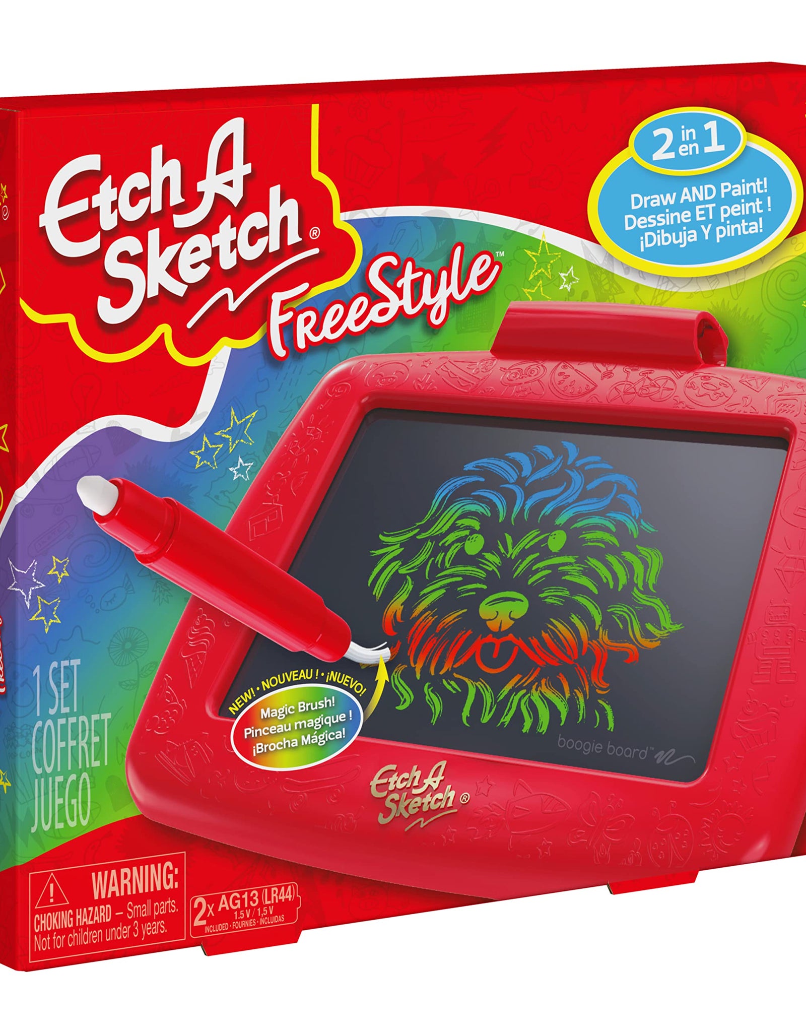 Etch A Sketch Freestyle, Drawing Tablet with 2-in-1 Stylus Pen and Paintbrush, Magic Screen, Kids Toys for Ages 3 and up