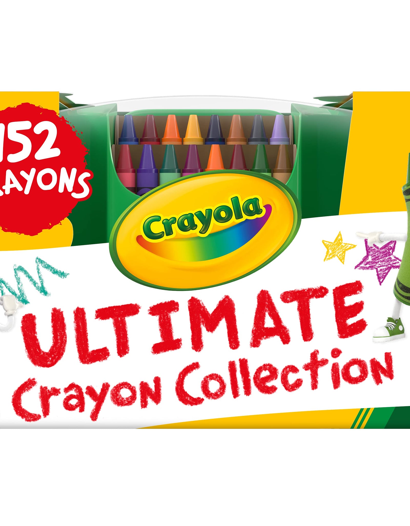 Crayola Ultimate Crayon Collection Coloring Set, Kids Indoor Activities At Home, Gift Age 3 plus - 152 Count Blue, Yellow