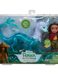 Disney's Raya and the Last Dragon 6-Inch Petite Raya Doll and Feature Sisu Dragon Figure Gift Set, 6 inches

