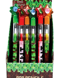 24 Pcs Pixel Miner Themed Multi Point Pencils Party Favor Mine Pixel Craft Classroom Rewards Prizes Goody Bag Treat Bag Stuffers

