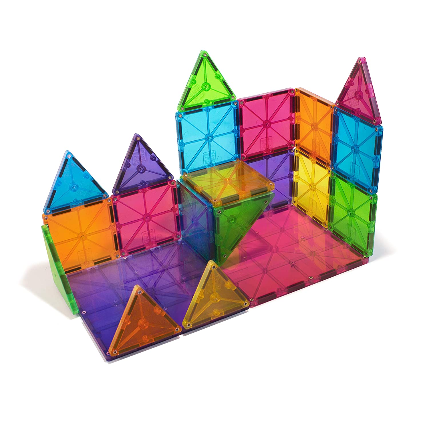 Magna-Tiles 32-Piece Clear Colors Set, The Original Magnetic Building Tiles For Creative Open-Ended Play, Educational Toys For Children Ages 3 Years +