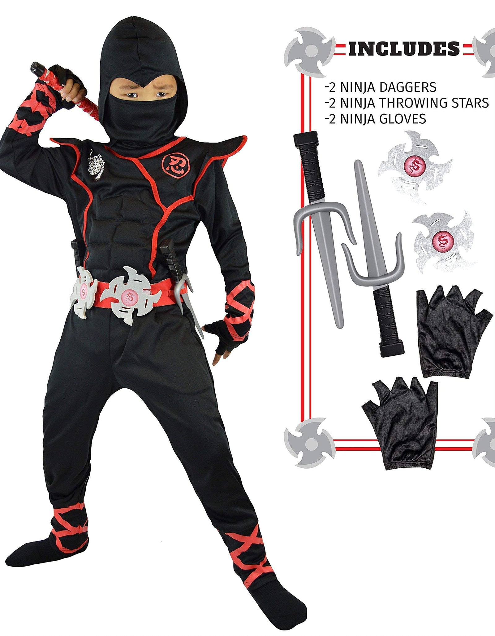 Spooktacular Creations Boys Ninja Deluxe Costume for Kids (S 5-7)