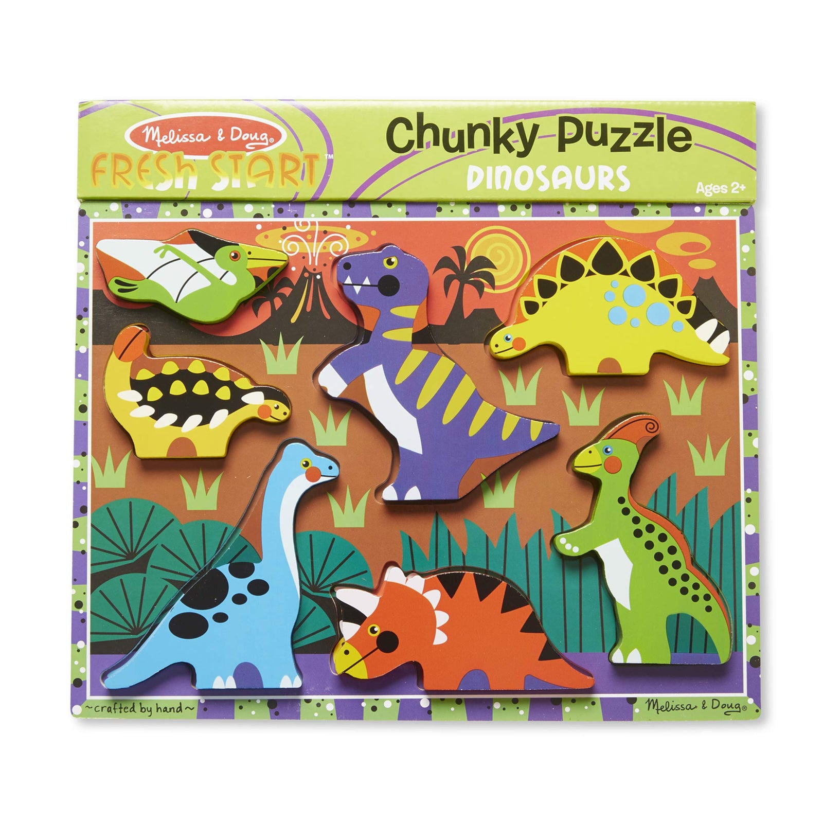 Melissa & Doug Dinosaur Wooden Chunky Puzzle (7 pcs)