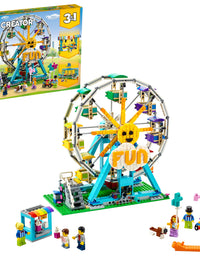 LEGO Creator 3in1 Ferris Wheel 31119 Building Kit with Rebuildable Toy Bumper Cars, Boat Swing and 5 Minifigures; New 2021 (1,002 Pieces)
