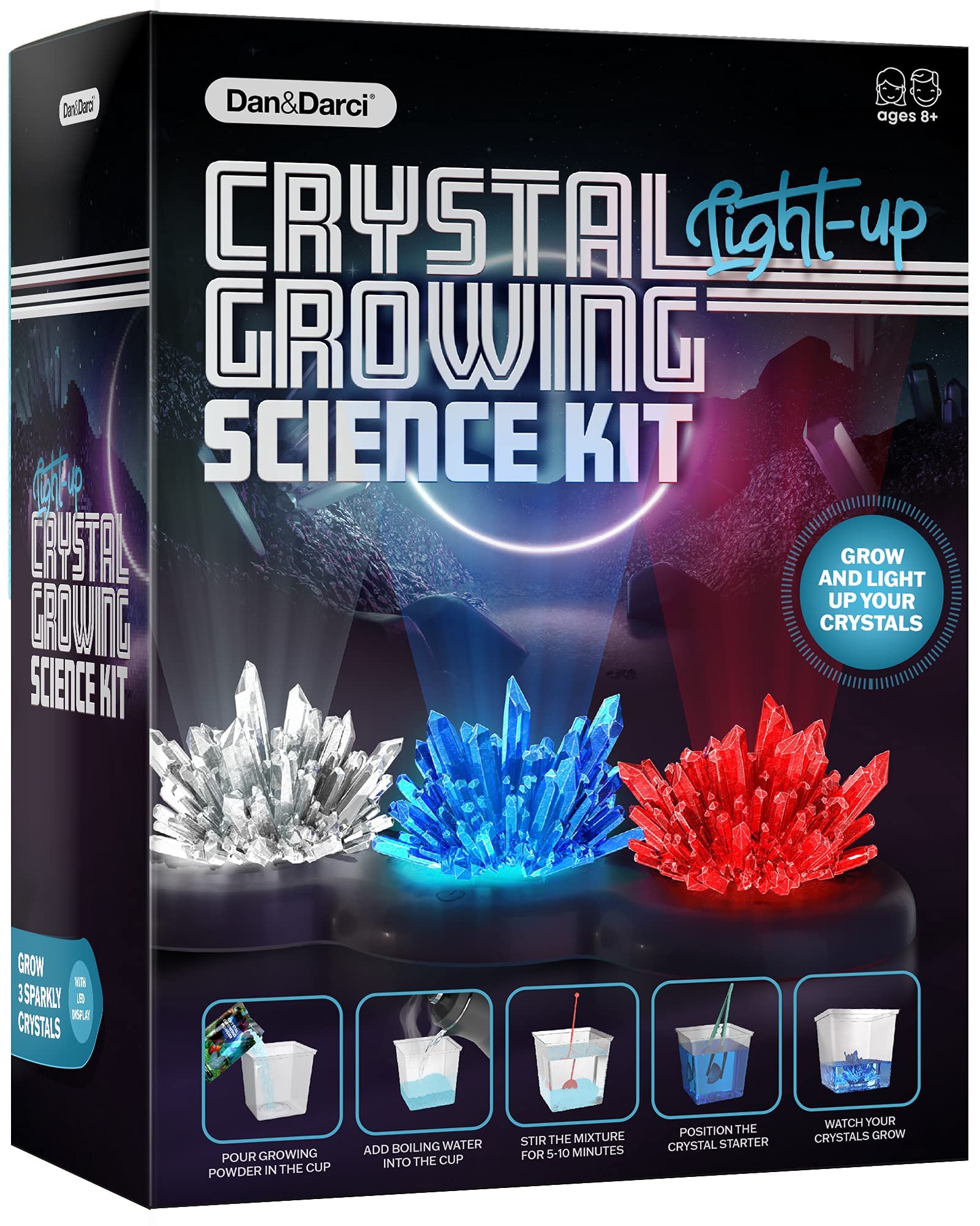 Crystal Growing Kit for Kids - Science Experiments for Boys and Girls Ages 6-12 Year Old Girl Gifts - Boy Craft Toys STEM Crafts Activities, DIY Projects Kits - Gift for Kids age 6 7 8 9 10 11 & 12