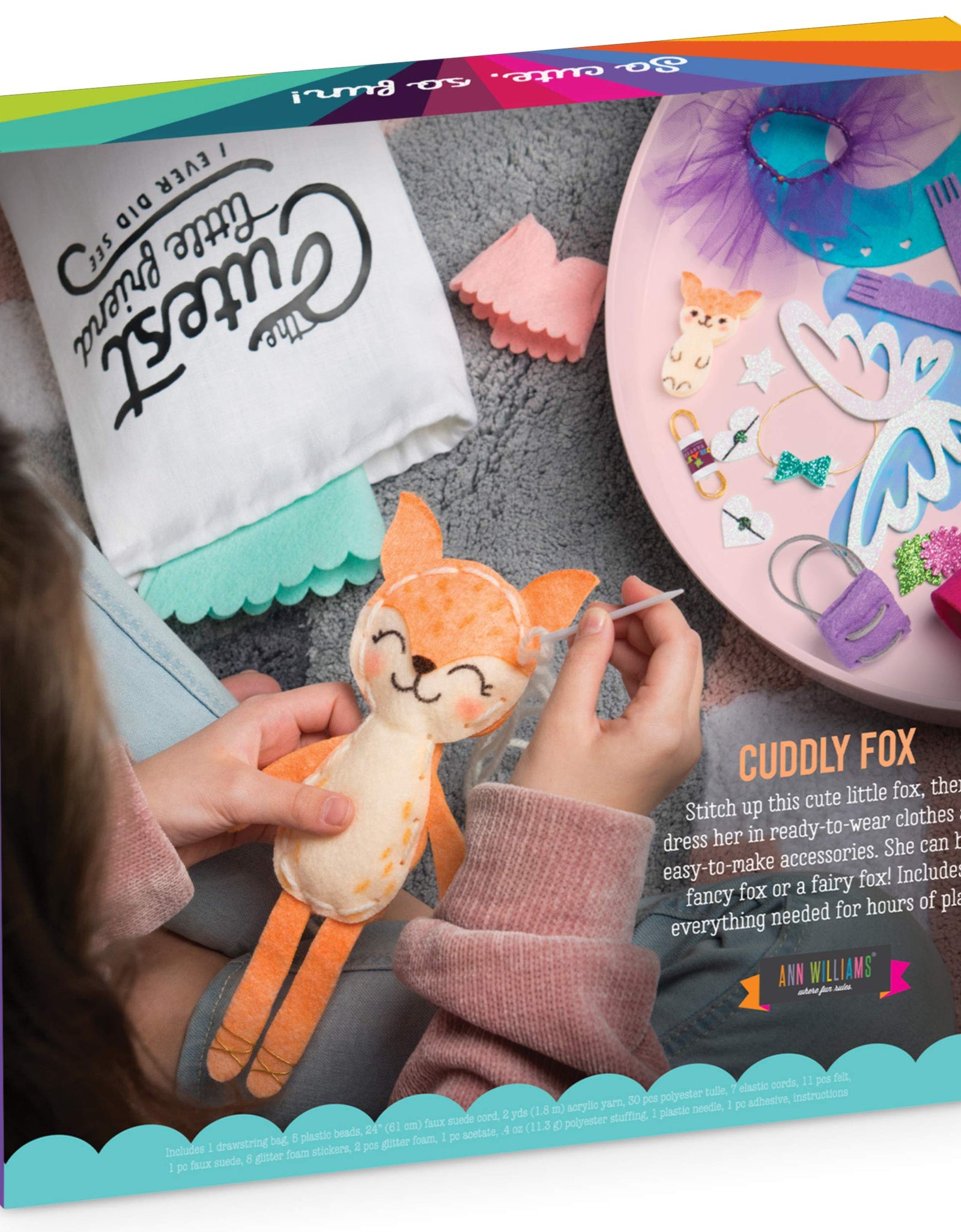 Craft-tastic – Make a Fox Friend Craft Kit – Learn to Make 1 Easy-to-Sew Stuffie with Clothes & Accessories