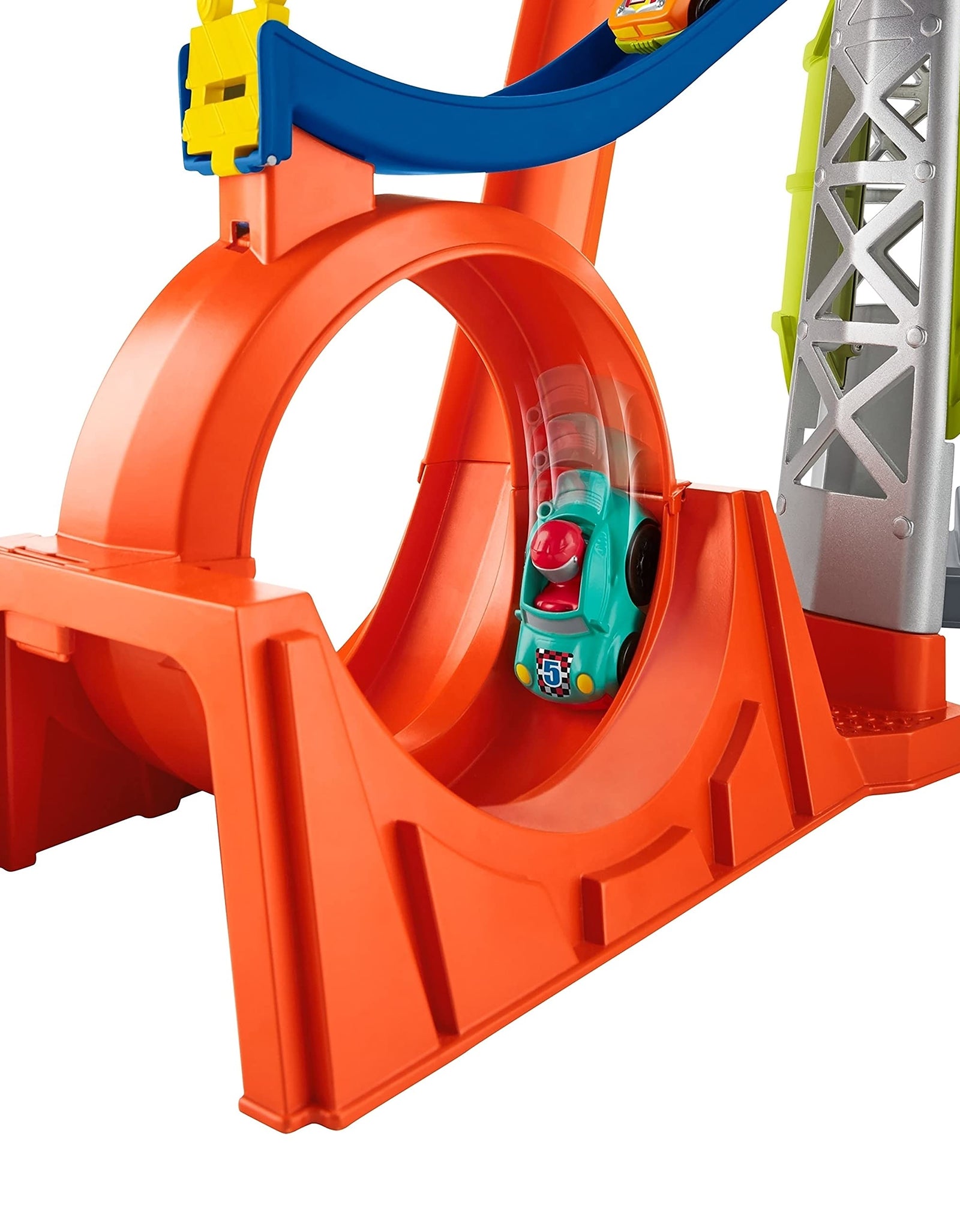 Fisher-Price Little People Launch & Loop Raceway, vehicle playset for toddlers and preschool kids