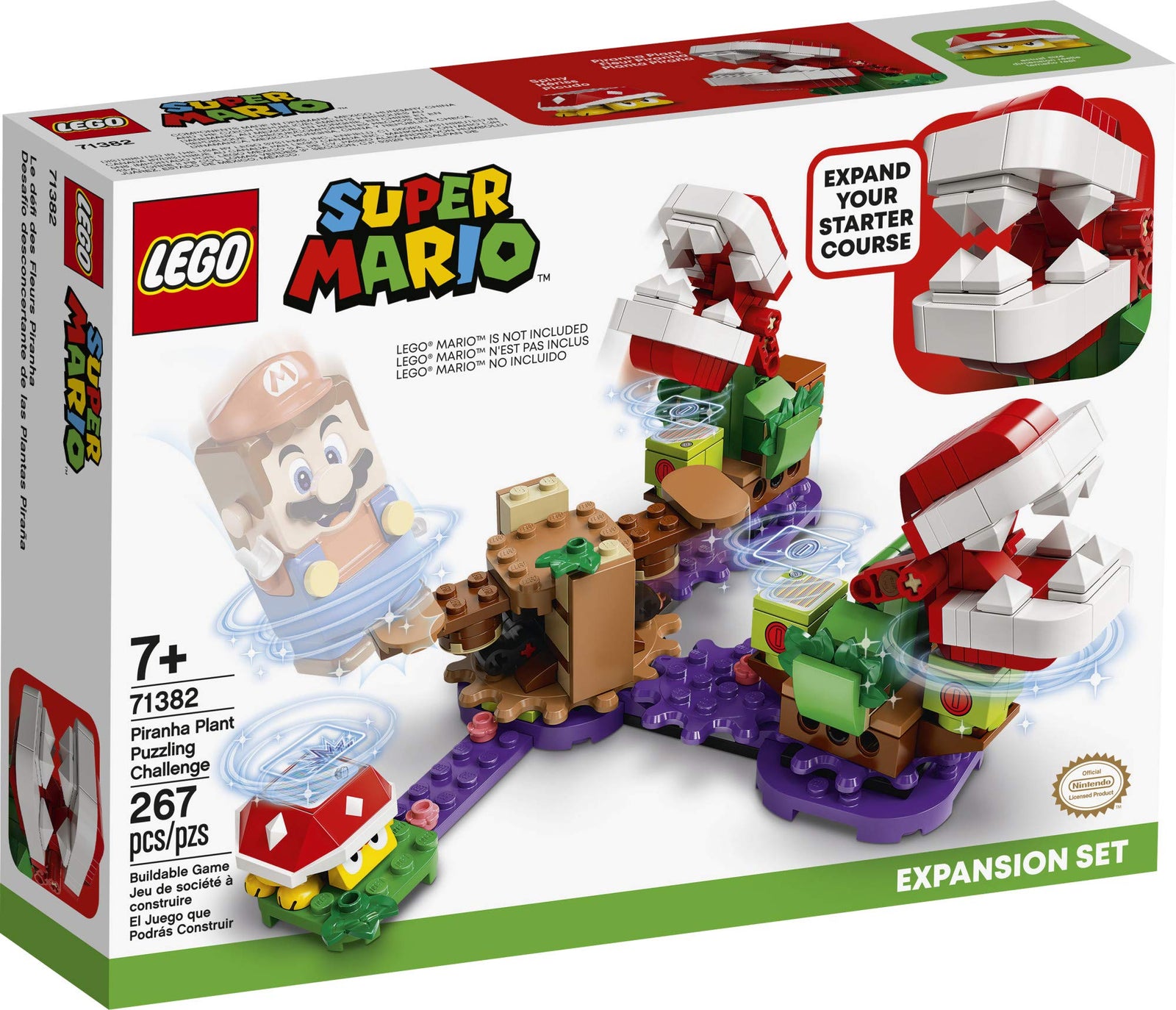 LEGO Super Mario Piranha Plant Puzzling Challenge Expansion Set 71382 Building Kit; Unique Toy for Creative Kids, New 2021 (267 Pieces)