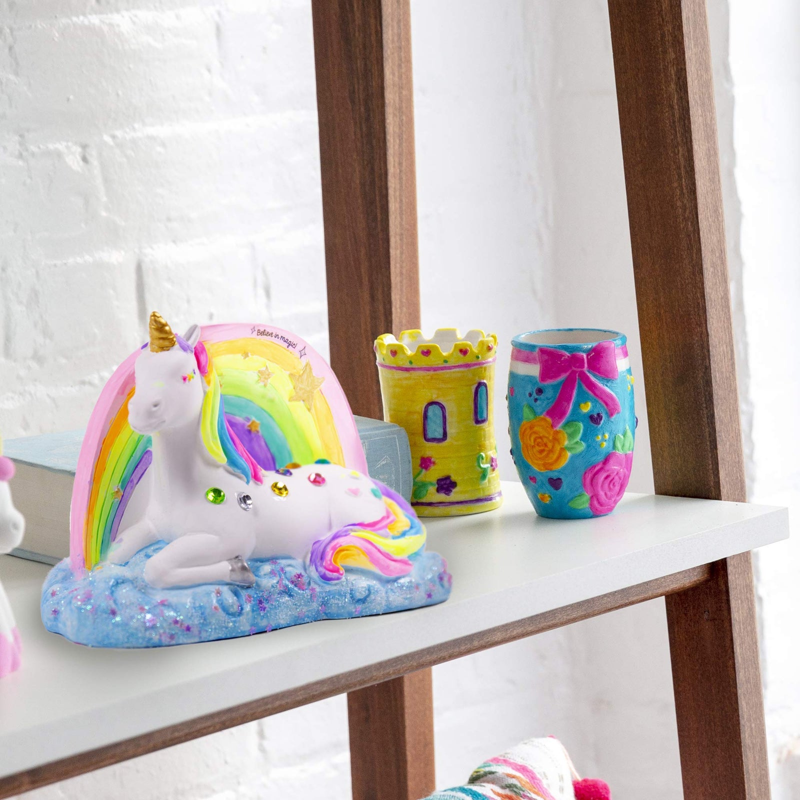 It’s So Me Paint Your Own Unicorns by Horizon Group Usa,DIY,Paint & Decorate 2 Ceramic Unicorns,Includes 6 Acrylic Paints,5 Metallic Paints,Gemstones,Glitter,Sticker Sheet,Sequins,Paint Brushes & More