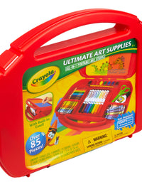 Crayola Ultimate Art Case With Easel, 85 Pieces, Gift For Kids Multicolor, 12 1/4" x 15 3/4" x 2 1/4"
