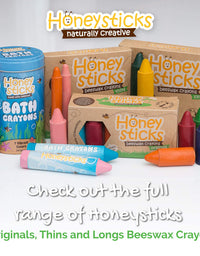 Honeysticks Bath Crayons for Toddlers & Kids - Handmade from Natural Beeswax for Non Toxic Bathtub Fun - Fragrance Free, Non-Irritating Bath Toys - Bright Colors and Easy to Hold - Washable - 7 Pack
