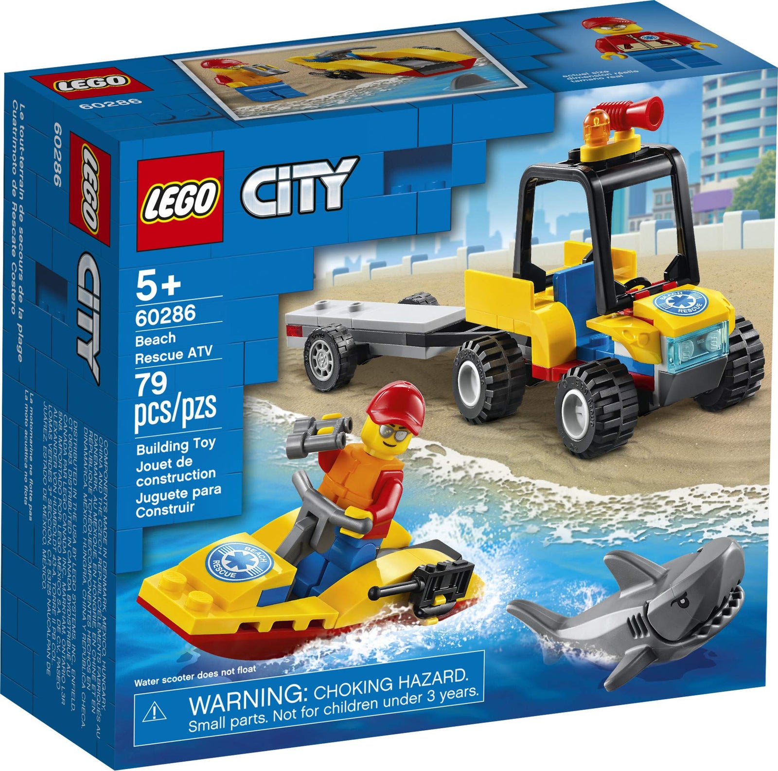 LEGO City Beach Rescue ATV 60286 Building Kit; Fun Cool Toy for Kids, New 2021 (79 Pieces)