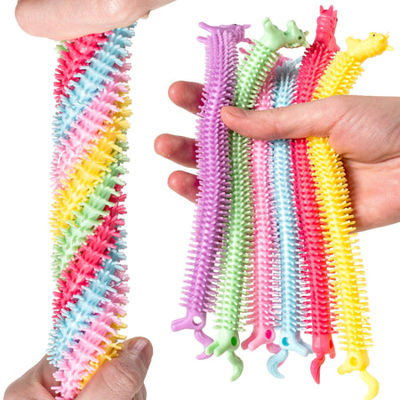 NUTTY TOYS Monkey Noodle Sensory Strings 6 Pack; Top Classroom ADHD Fidget, Fine Motor Skills & Learning for Toddlers - Best Kid Boy Girl Tween Teen & Adult Christmas Stocking Stuffer Gift Idea 2021