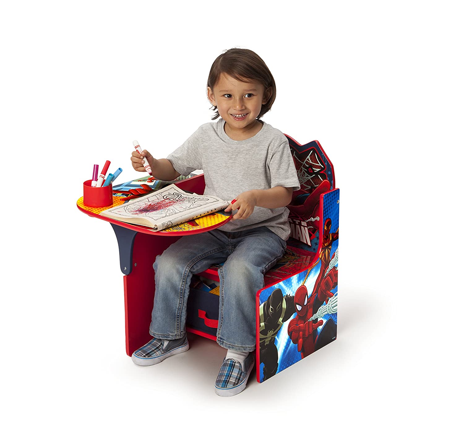 Delta Children Chair Desk With Storage Bin, Spider-Man
