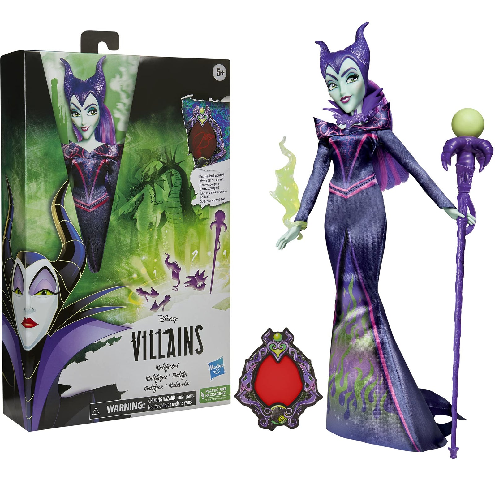 Disney Villains Maleficent Fashion Doll, Accessories and Removable Clothes, Disney Villains Toy for Kids 5 Years and Up