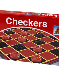 Pressman Checkers -- Classic Game With Folding Board and Interlocking Checkers
