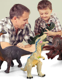 6 Piece Dinosaur Toys for Kids and Toddlers, Blue Velociraptor T-Rex Triceratops, Large Soft Dinosaur Toys Set for Dinosaur Lovers - Perfect Dinosaur Party Favors, Birthday Gifts
